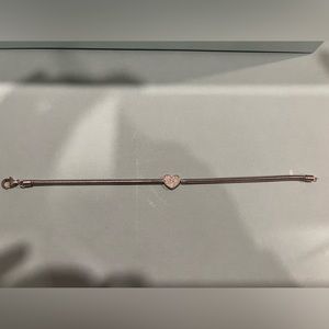 Sterling Silver Pave Heart Bracelet
